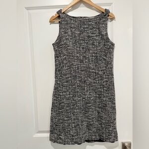 Elegant Black and White Tweed Dress